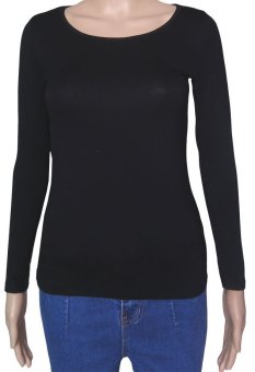 COSIVIA Cotton Muslim long sleeve half-length T shirt  black   