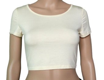 COSIVIA Cotton Muslim short sleeve half-length T shirt  beige   