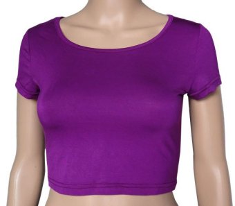 COSIVIA Cotton Muslim short sleeve half-length T shirt  purple   