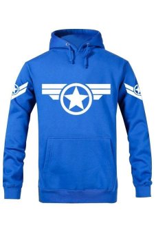 Cosplay Marvel The Avengers Captain America Hoodie (Blue)  