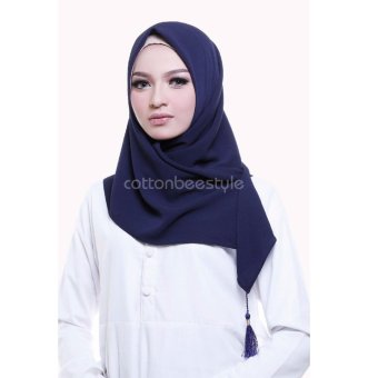 Cotton Bee Elsie Hijab Square - Federal Blue  