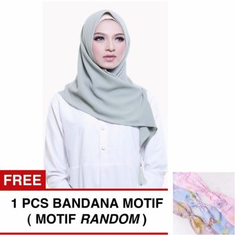 Cotton Bee Elsie Hijab Square - Pale Green FREE Bandana Motif ( Motif Random )  