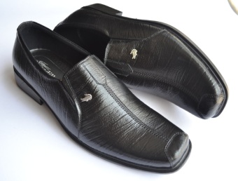 Crocodile Sepatu Kulit Sepatu Kerja Pria Branded - A3 Hitam  