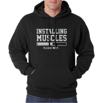 Cross In Mind - Hoodie Funny Gym Installing Muscles - Hitam  