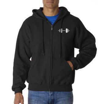 Cross In Mind - Z ipper Hoodie My Life Is a Gym - Hitam  