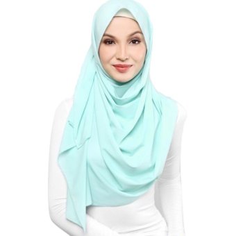 Crosse Mara Hijab - Jilbab Pashmina - Satin Premium – Seafoam - Hijau Laut  