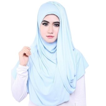 Crosse Mara Hijab - Jilbab Persegi - Satin Premium - Sky Blue - BiruLangit  