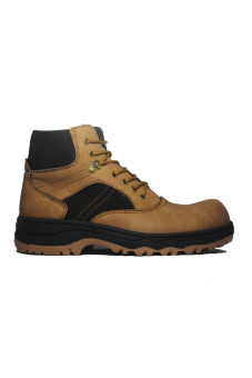 Cut Engineer Safety Boots Hiking High Leather - Cokelat  