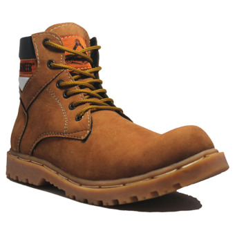 Cut Engineer Safety Boots Hikker Suede Leather - Coklat Muda  