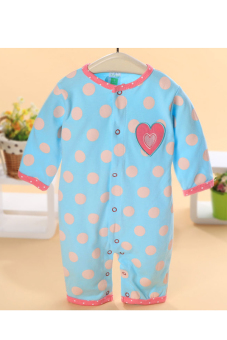 Cute Infant Baby Long Sleeve Snap Fastener born Romper Jumpsuit (Blue) (Intl) - intl  