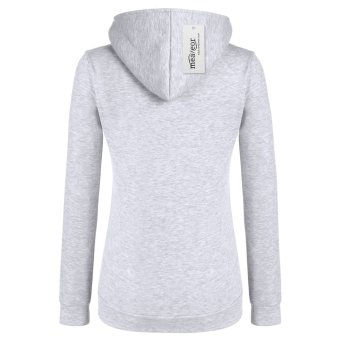 Cyber 2016 Casual Long Sleeve High Collar Solid Hooded Sweatshirt (Grey)  