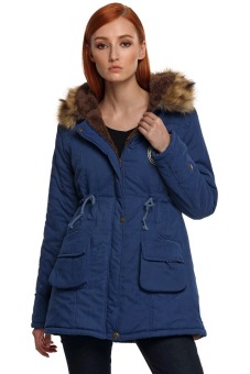 Cyber ANGVNS Women Winter Thicken Warm Hooded Packable Down Jacket Coat ( Dark Blue )  