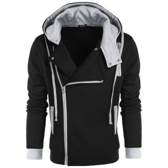 Cyber COOFANDY Men Fashion Casual Zipper Hooded Slim Hoodie Coat(Black)  