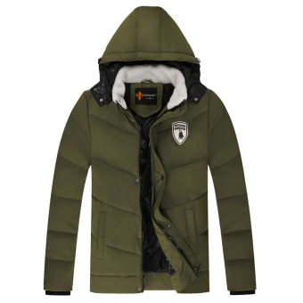 Cyber COOFANDY Men Winter Fashion Casual Hooded Long Sleeve Solid Thick Wadded Padded Jacket (Amy Green)  