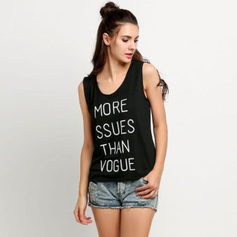 Cyber Fashion Women Sleeveless Letter Print Casual Tank Top T-Shirt  