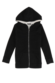 Cyber Fashion Women's Casual Zip Up Hoodies Coat Short Jacket Black  