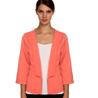 Cyber Meaneor 2016 Fashion Ladies Women Casual 3/4 Sleeve Solid Jacket (Orange)  