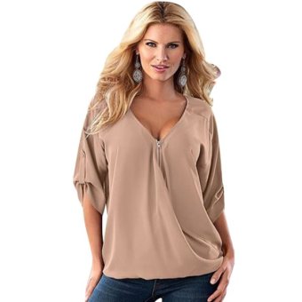 Cyber New Loose Women Casual Short Sleeve Sexy Shirt Tops Blouse Ladies Tee Top  