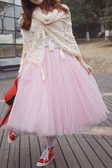 Cyber Princess Fairy 5-Layer Tulle Bouffant Skirt (Pink)  