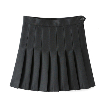 Cyber Women High Waist A-Line Pleated Skirt Tennis Solid Mini Skirt ( Black ) - intl  