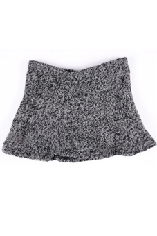 Cyber Women's Casual Fitness High Waist Wool Blend Asymmetrical Mini Skirt Grey  