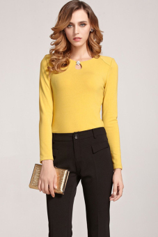 Cyber Women's Long Sleeve Autumn Winter Shirt Warm Tops Blouse ( Yellow )  