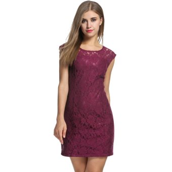Cyber Women's Sleeveless Lace Bodycon Party Cocktail Mini Pencil Dress ( Black ) - intl  