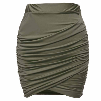 Cyber Zeagoo Women Elastic Waist Slim Fit Stretch Ruched Short Mini Pencil Skirt  