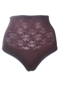 Cynthia Armonie Collection Maxi Panty With Flower Lace-Coklat Tua  