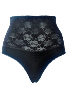 Cynthia Armonie Collection Maxi Panty With Flower Lace-Hitam  