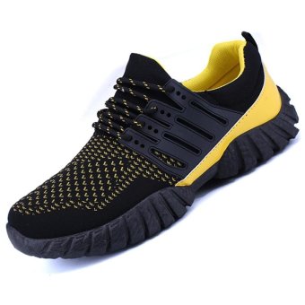 CYOU Men's Low Top Breathable Running Shoes, Fashion Sport Athietic Sneaker (Yellow) - intl  