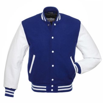 DEcTionS Jaket Distro Sweater Baseball Varsity Polos - Biru  