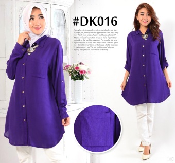 DeKaCo Baju Atasan Tunic Muslim Elegan DK016 Ungu  