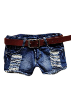 Denim Low Waist Shorts (Blue)  