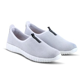 Distro Bandung VR 383 Sepatu Sneaker Slip On dan Casual Wanita - Putih  