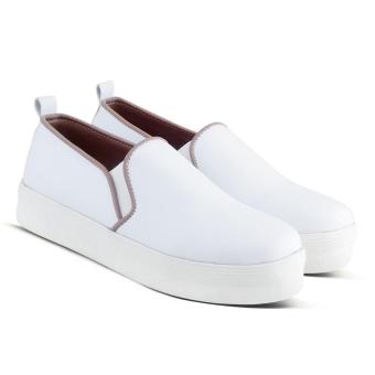 Distro VD 254 Sepatu Slip On Flat Kasual Wanita - Putih  