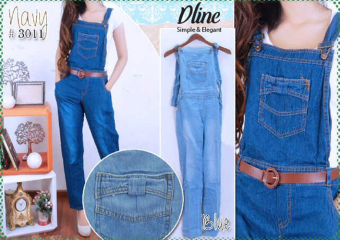 Dline jeans Jumsuit Jeans-Biru Tua  
