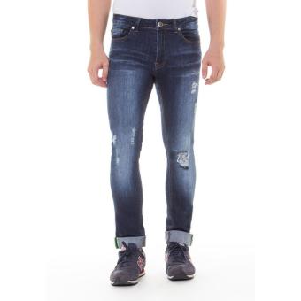 DocDenim Men Jeans Macko RU Ripped Super Slim Fit - Biru  