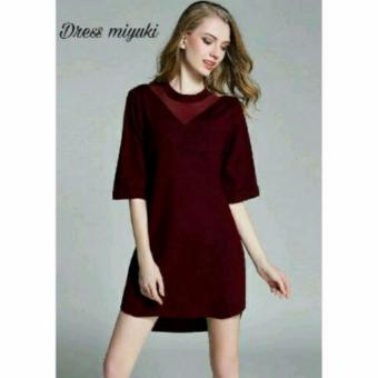 Dress Dm Miyuki Tile - Maroon  