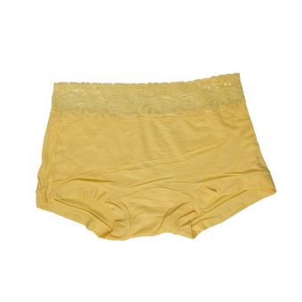 EELIC 1739 Celana Dalam Wanita, Warna Kuning Muda, Desain Renda Halus, Bahan Berkualitas  