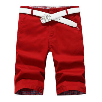 EGC 2016 Summer men's casual shorts Men slim pants cotton beach pants(Wine Red) - intl  