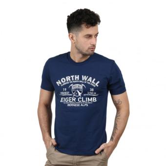 Eiger T Shirt North Wall - Biru  