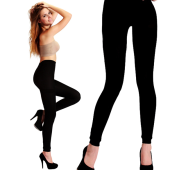 Elastic Bamboo Charcoal Thicken Black Leggings (Intl)  