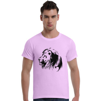 Elegant Lion Cotton Soft Men Short T-Shirt (Pink)   
