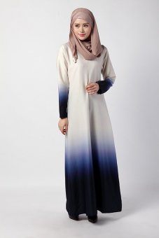 Elegant skirt muslim women lace slim Long dress baju kurung Arab Loose-fitting clothing wear Special for Ramadan(Beige) - intl  