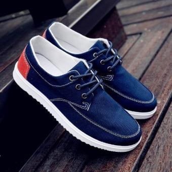 England Canvas Shoes Korean Casual Students Breathable Shoes Sports Shoes (Blue) - intl  