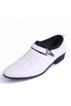 England Men's Pointed Korean Fashion Personality Male Wedding Shoes (White)   