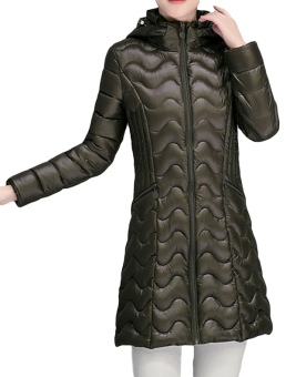 EOZY Fashion Women Hooded Long Sleeve Overcoats Autumn Winter Zipper Slim Lightweight Jackets Korean Style Female Parka Coat Windbreaker Outwear (Brown) - intl  
