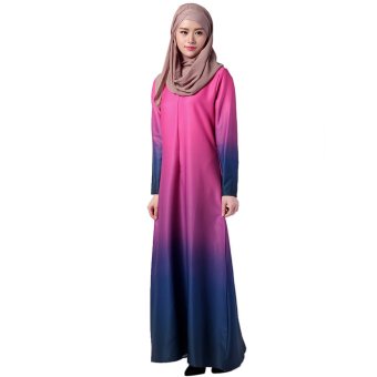EOZY Luxury Lady Women Muslim Wear Muslim Robes Islam Style Female Outdoor Long Sleeve A Line Dress One-piece Dresses Size M/L (Rosy)  