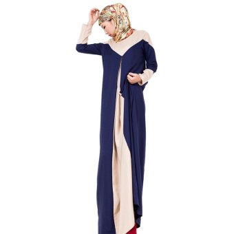 EOZY NEW Fashion Women Muslim Wear Stylish Female Long Sleeved Gown Maxi Dresses (Deep Blue)  
